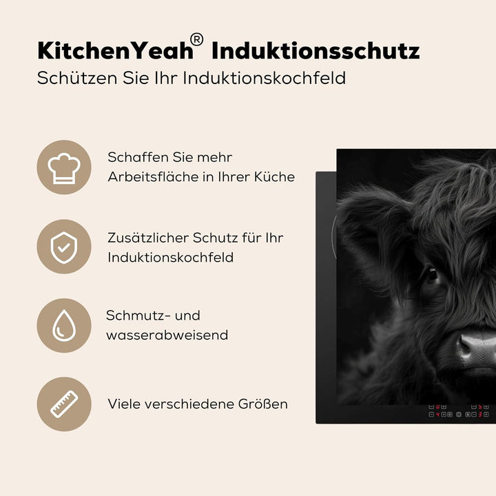 Herdabdeckplatte 59x52 cm Einteilig Induktionsmatte Küche Abdeckung Ceranfeld Herd Abdeckplatte Deko