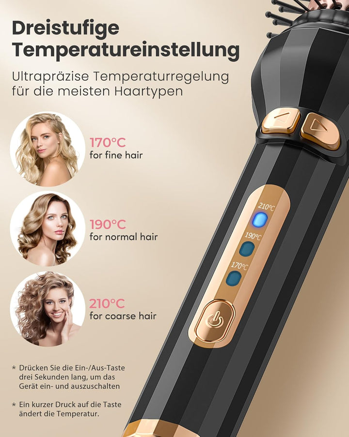 Thermal Brush, Haarpflege Thermobürste, Multifunktionaler Hairstyler, 40 mm automatischer Lockenstab