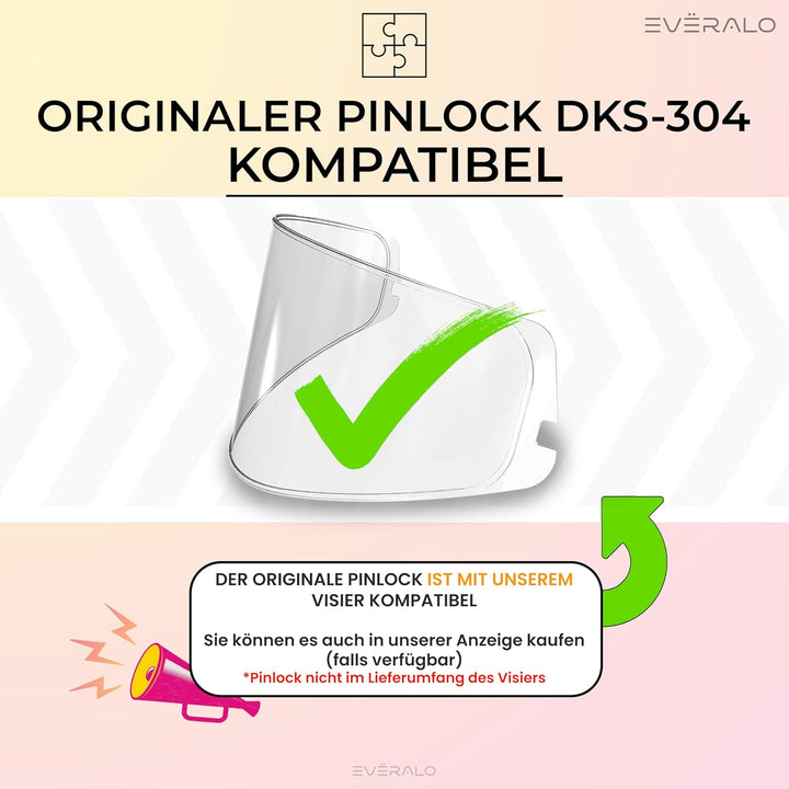 Everalo Kompatibel mit Shoei Nxr 2 Visier - Z8 - X15 - xSPR Pro - Cwr f2 - Helmvisier Pinlock Ready
