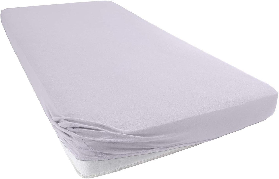 Zestri Boxspringbett Spannbettlaken Silber 180-200 x 200 cm Spannbetttuch - 160 g/m² Baumwolle - Ste