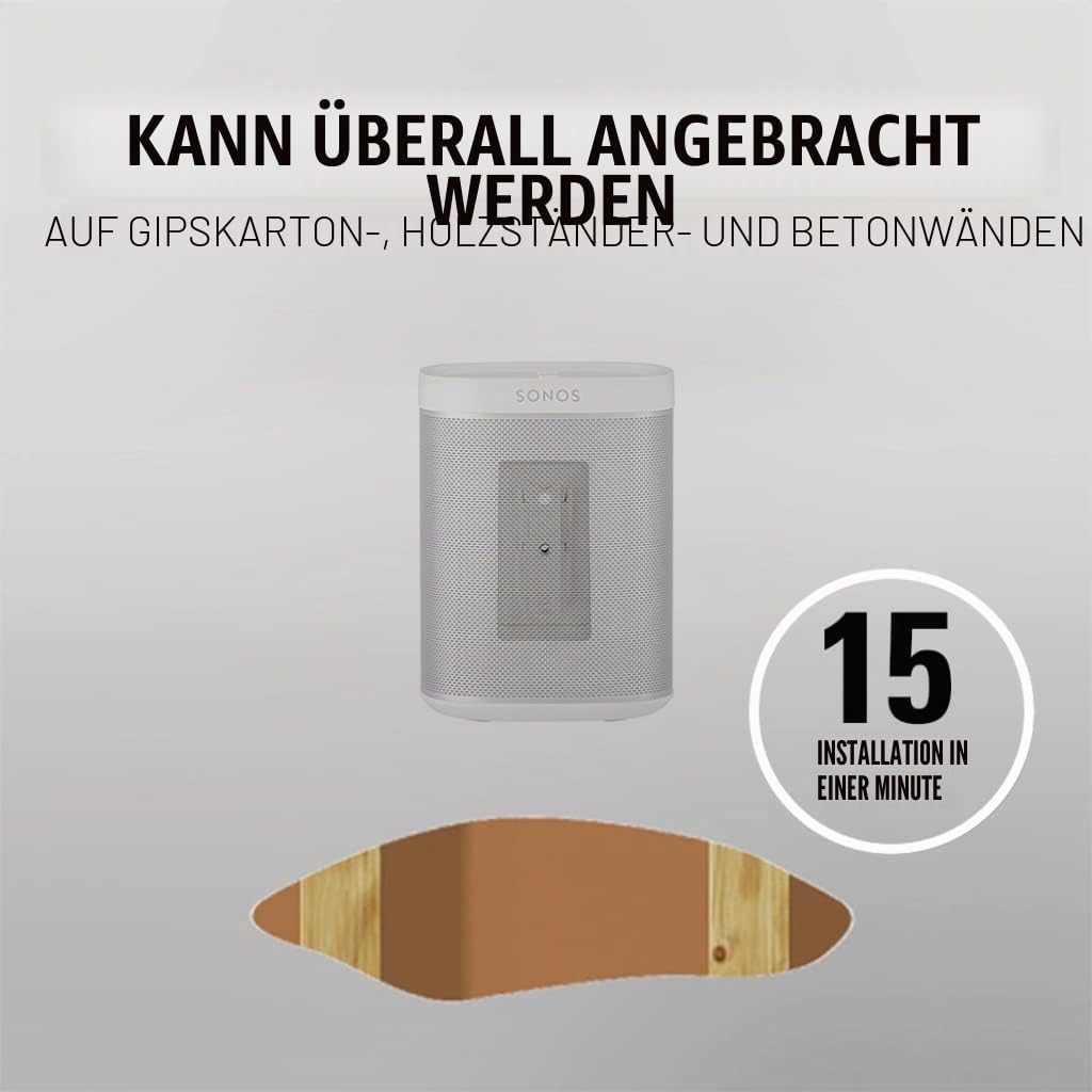 SANUS Wandhalterung (verstellbar, für Sonos Play: 1 und Play: 3 Lautsprecher – Weiss (2 Stück) Weiss