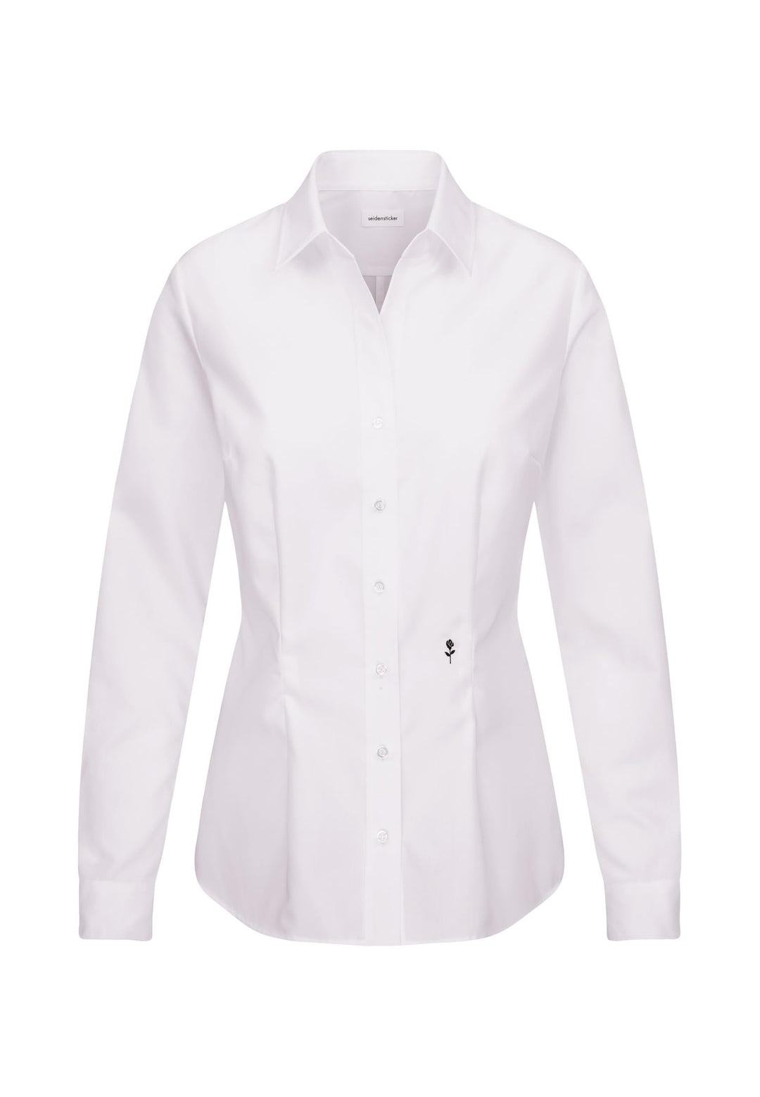 Seidensticker Damen Bluse - City Bluse - Hemdbluse - Slim Fit - Kurzarm - Uni - Stretch 32 Weiss, 32