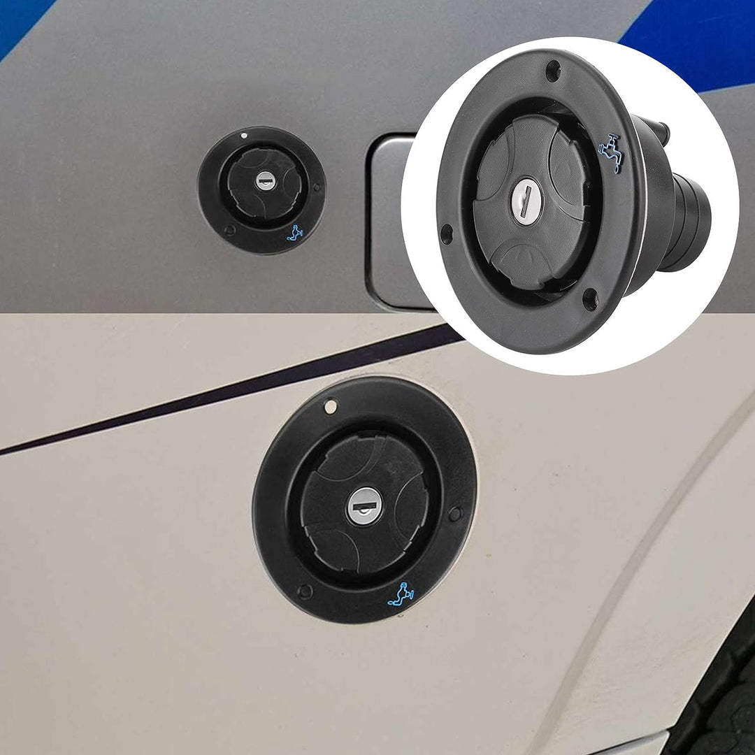 Jingyig Wassereinfülldeckel, Schwerkraftwassereinlass RV Wassereinfüllwassereinfüllanschluss Schwarz