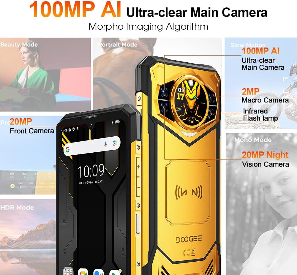 DOOGEE S200 X 5G Outdoor Handy Ohne Vertrag, 32GB+512GB/2TB MTK 7050 Robustes Smartphone,10100mAh, 1