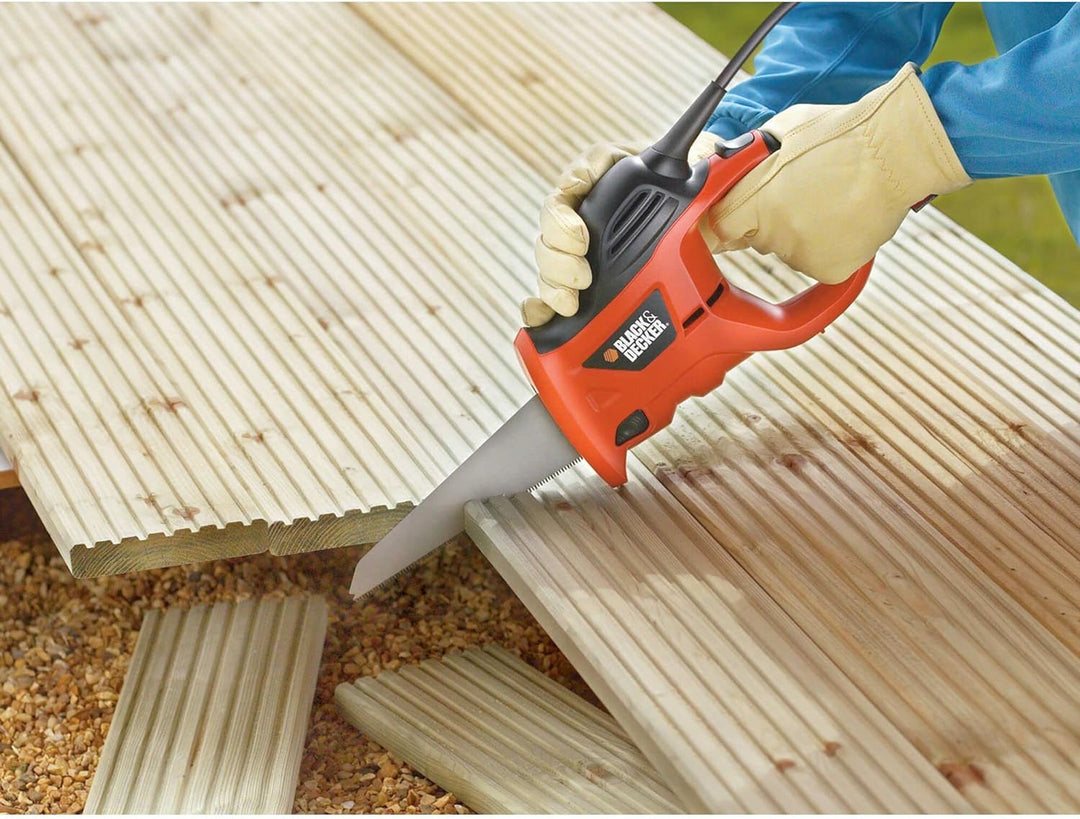 Black+Decker 400W Universal-Säbelsäge KS880EC (zum Sägen von Holz, Metall oder Kunststoff, inkl. Hol