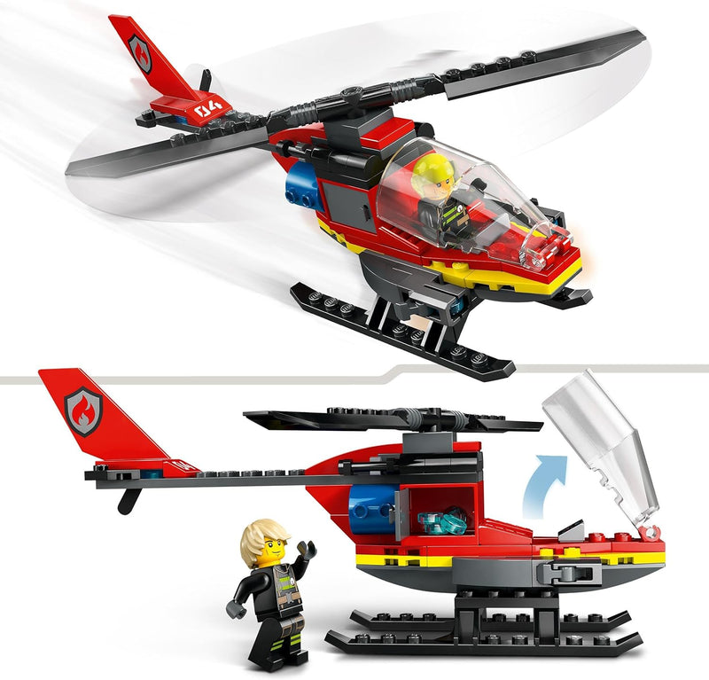 LEGO City Feuerwehr Feuerwehrstation und Löschauto, Lernspielzeug für Kinder ab 4 Jahren & City Feue