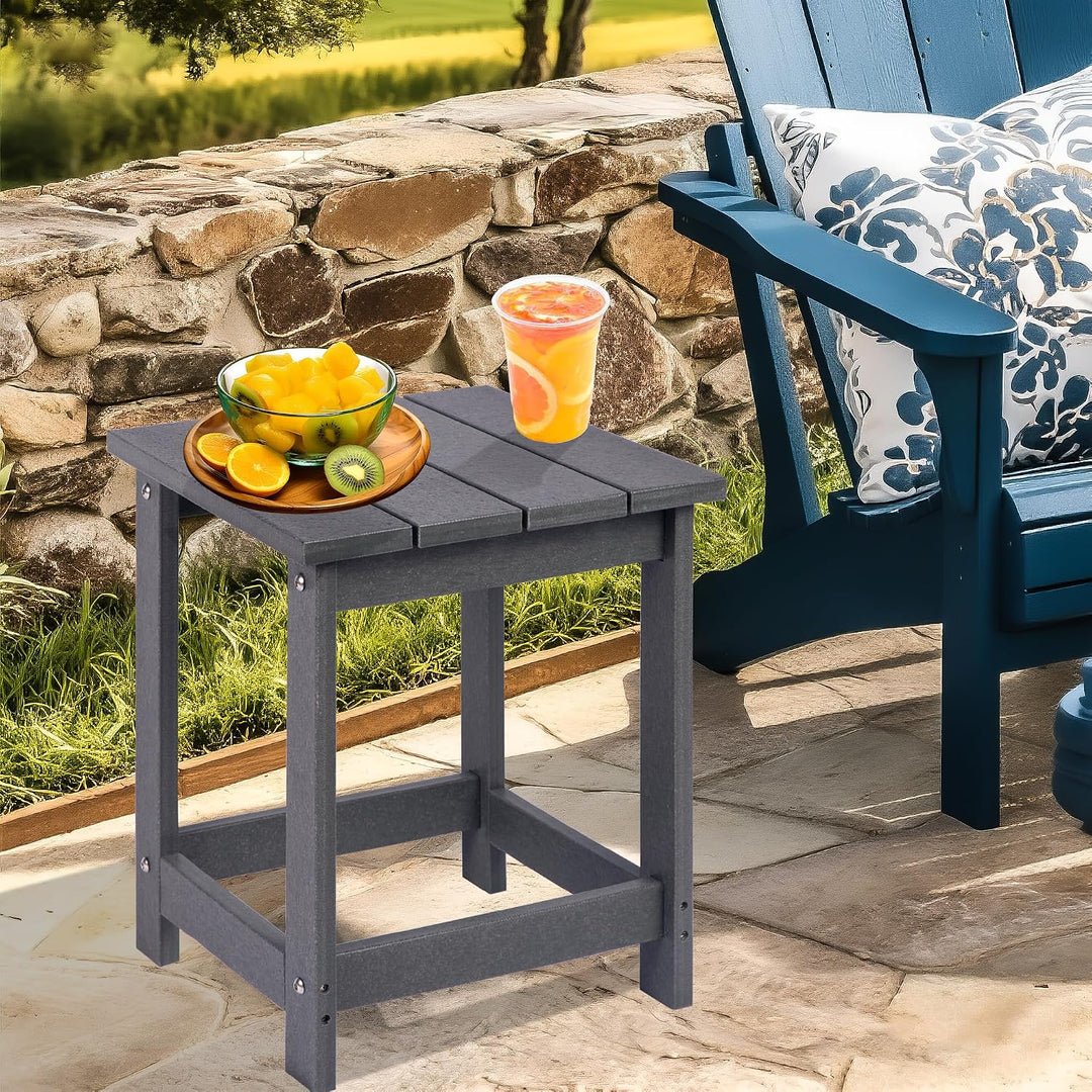 LZRS Adirondack quadratischer Beistelltisch für den Aussenbereich, Pool-Verbundwerkstoff, Outdoor-Te