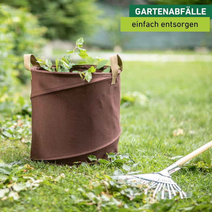 Windhager Gartenabfallsack Pop-Up CANVAS, Gartensack, Laubsack selbstaufstellend, Grünschnitt-Sack,