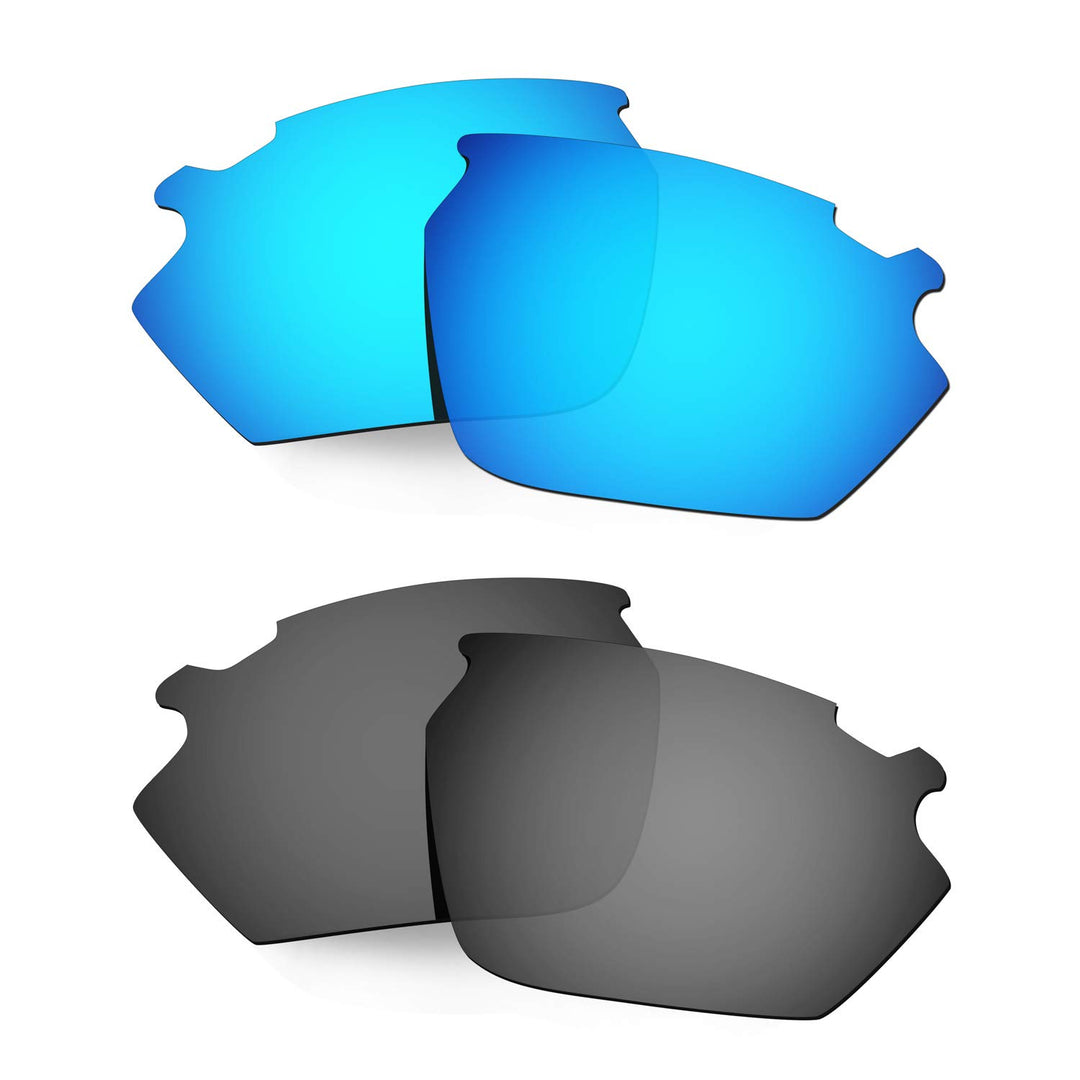 HKUCO Verstärken Ersatz-Brillengläser für Rudy Stratofly Sonnenbrille Blau/Schwarz Polarisiert