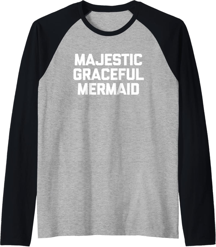 Majestic Graceful Mermaid T-Shirt lustige süsse Meerjungfrau am Strand Raglan