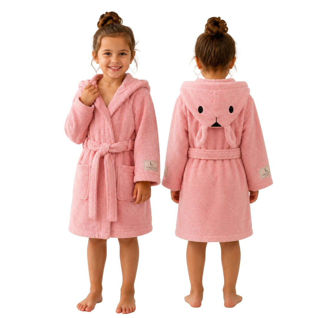 PandaHome Bademantel Kinder, Kinderbademantel für Jungen und Mädchen aus 100% Baumwolle, Morgenmante
