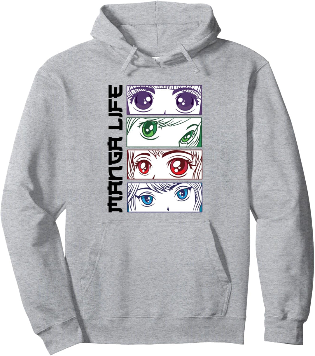 Japanese Aesthetic - Manga Life - Anime Girl Eyes - Kawaii Pullover Hoodie