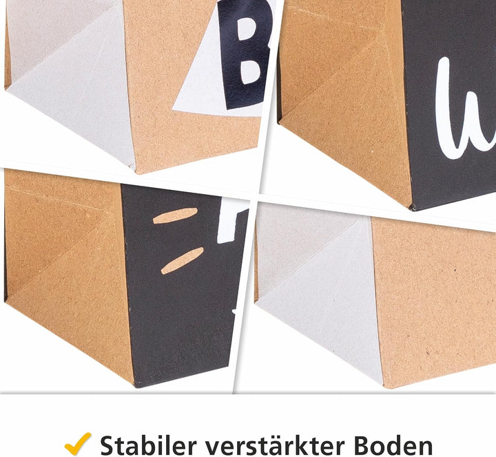 HEKU Weihnachts-Flaschentaschen mit Hotfoil-Veredelung und Prägung, 24 Stück I X-mas Nature Trend mi