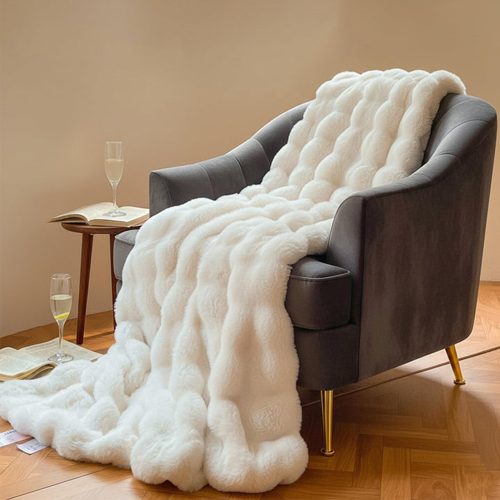 Kuscheldecke Kaninchen Plüsch Decke Kunstfell Warme Überwurfdecke Sofadecke Vielseitig Blanket für C
