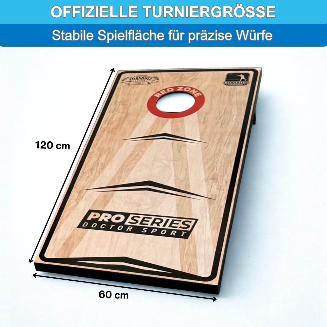Cornhole Professional - 1x Brett - 120x60 cm – Offizielle 15x15 cm grosse Bean Bags – in Tragetasche