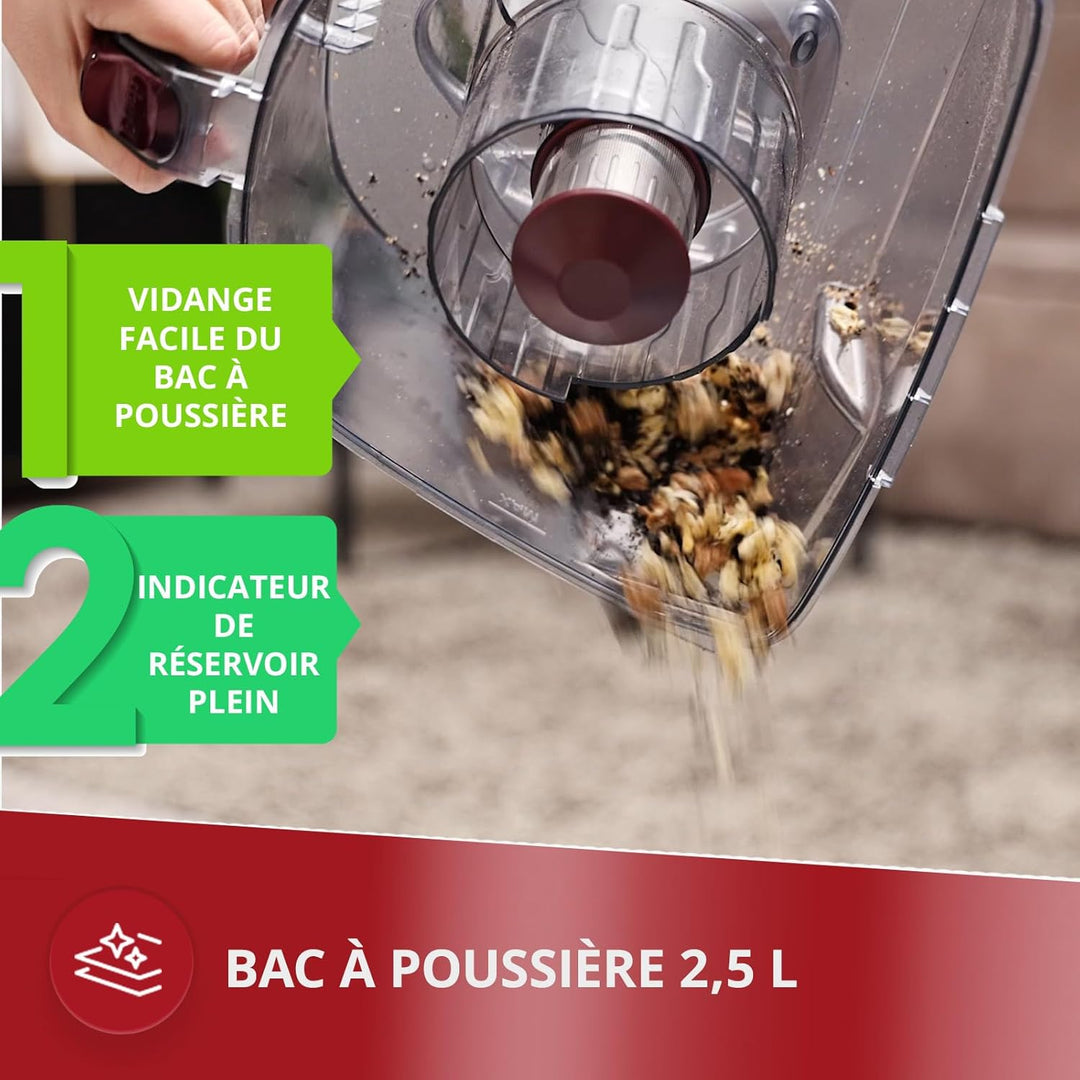 MPM – Beutelloser Staubsauger – 2,5-Liter-Behälter – HEPA-Filter – mit Aufsätzen/Zubehör und Telesko