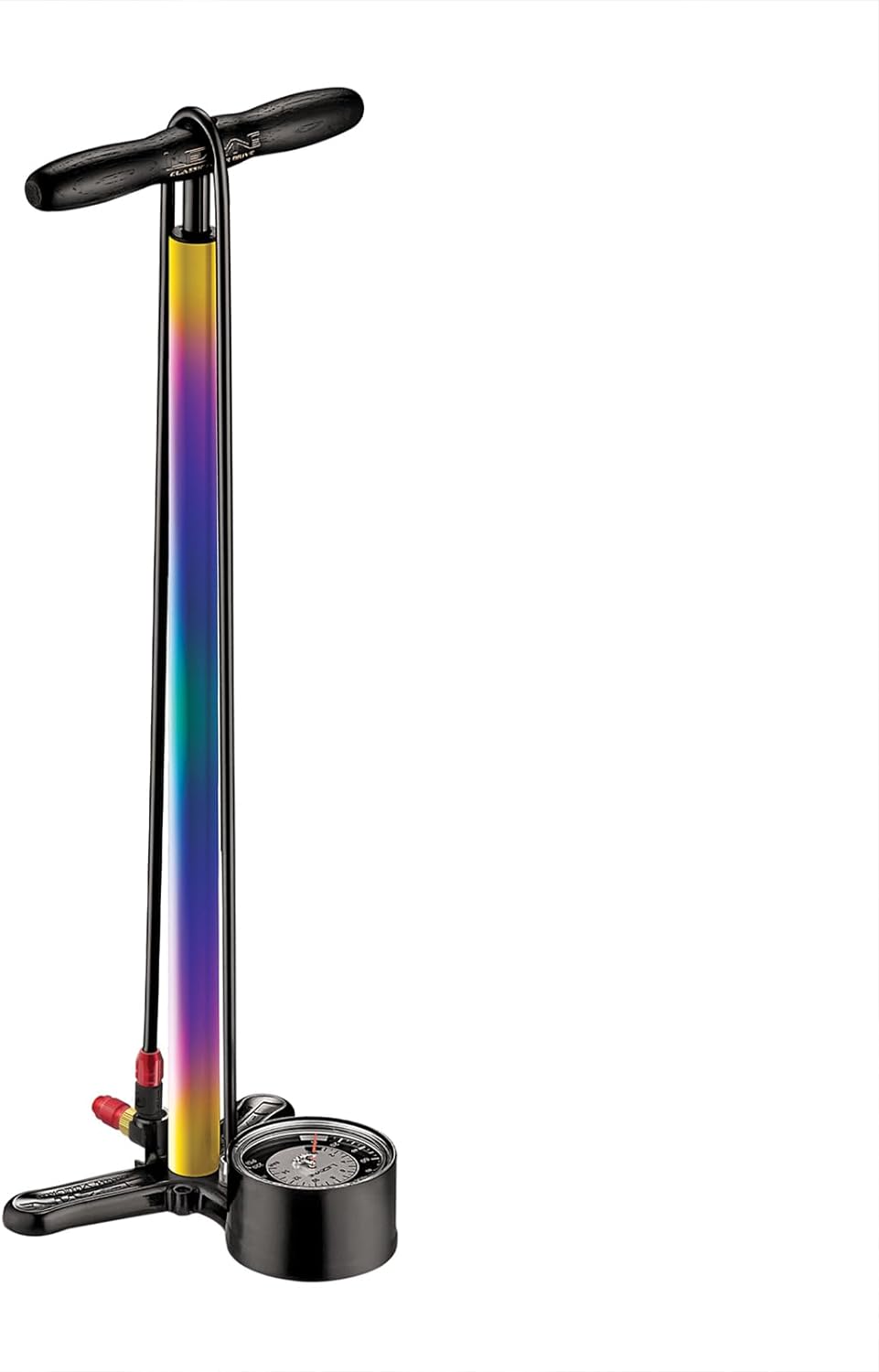 LEZYNE Klassische Fahrradreifenpumpe mit Bodenantrieb, Hochdruck 220 psi, 8,9 cm Messgerät, Presta-