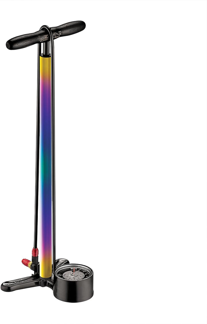 LEZYNE Klassische Fahrradreifenpumpe mit Bodenantrieb, Hochdruck 220 psi, 8,9 cm Messgerät, Presta-