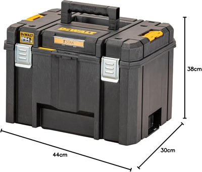 DEWALT TSTAK Tiefe Werkzeugbox VI, DWST83346-1 (44l Volumen, grossvolumige, kombinierbar mit anderen