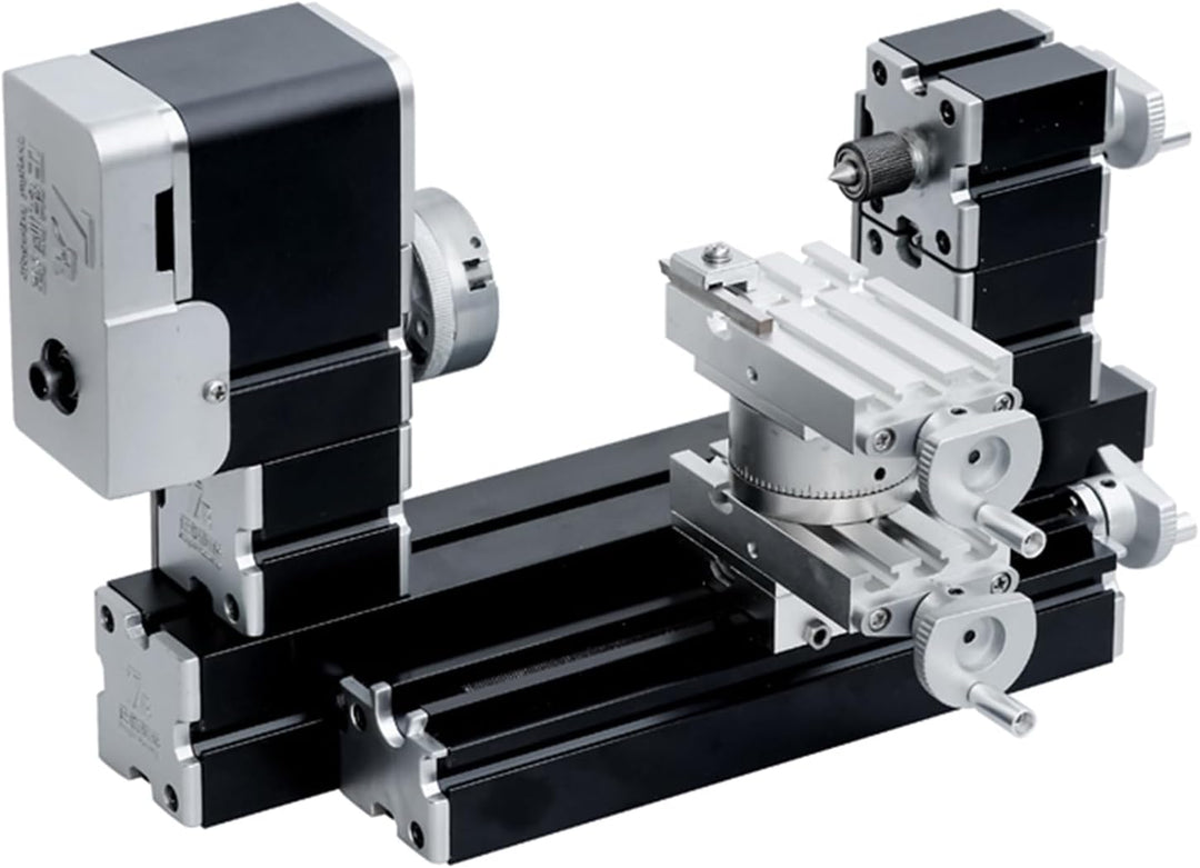 ZHRUI Hochleistungs-Mini-Drehmaschine, 60 W, aus Metall, Heimwerker, 4-Achsen, Drehmaschinen, Werkze