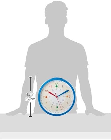 TFA Dostmann Kinder-Wanduhr mit Lernuhr TICK & TACK, 60.3058.06.91, für Jungen & Mädchen, Uhrzeit Le