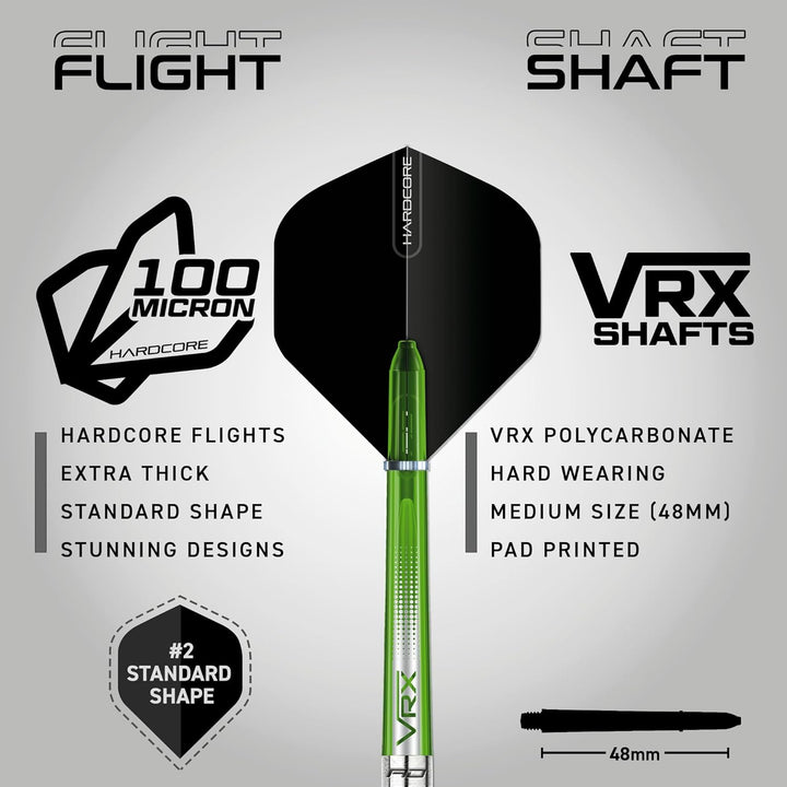 RED DRAGON Featherlite 2: 17g Tungsten Darts Set mit Flights und Schäfte