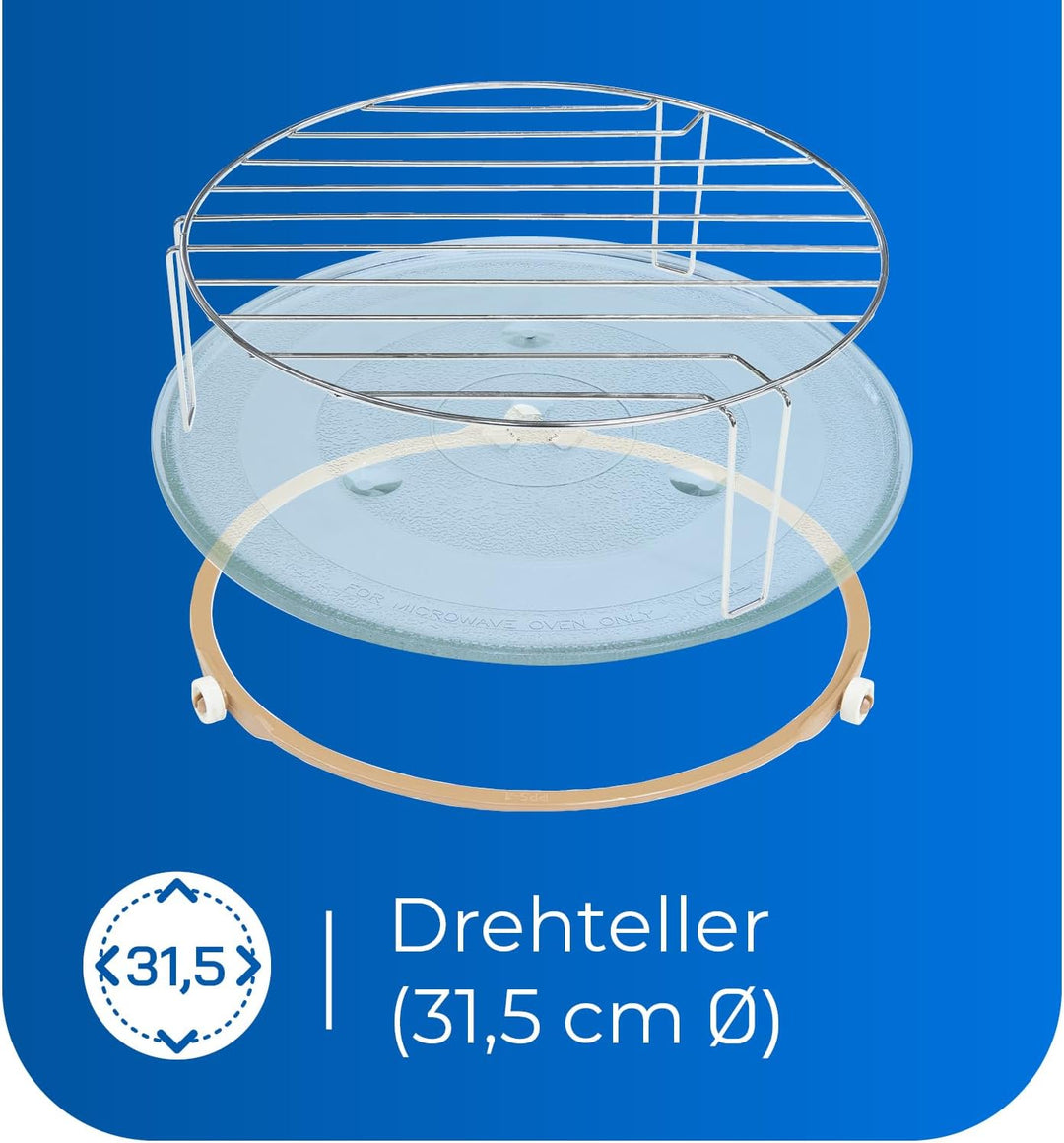 Exquisit EMW25-G-020 Inox | 60cm Einbaumikrowelle | Grillfunktion | Touch | Timer | Schnellstart