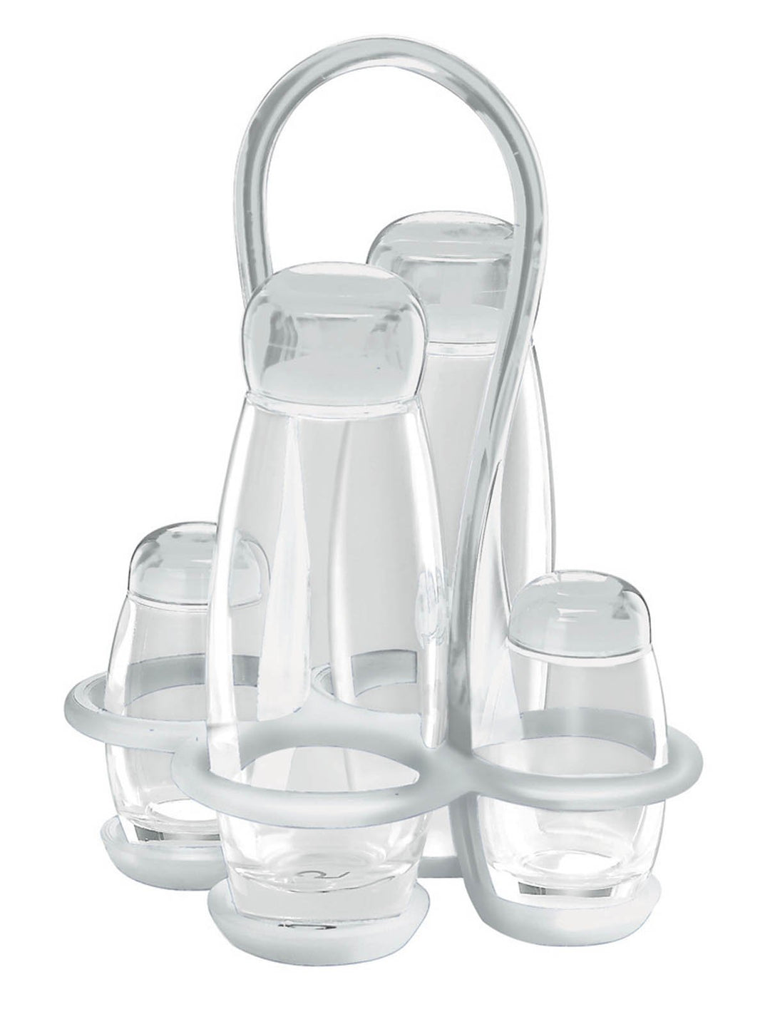 Guzzini - Gocce, Set Essig Öl Salz Pfeffer - Transparent, 17 x 15 x h22,5 cm | 180 cc, 52 cc - 23130