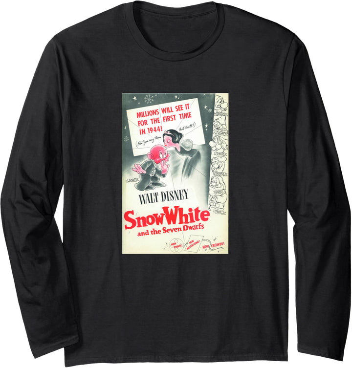 Disney Snow White Classic Vintage Movie Poster Langarmshirt