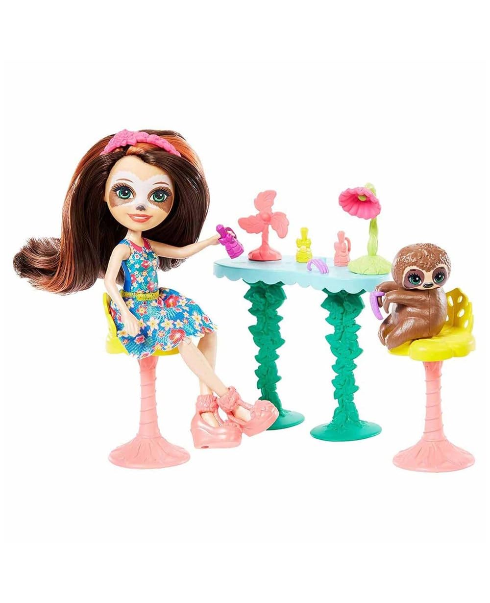 Enchantimals GFN54 - Themenpack Sela Sloth und Treebody Kleine Auszeit Nagelstudio Puppen Spielset,
