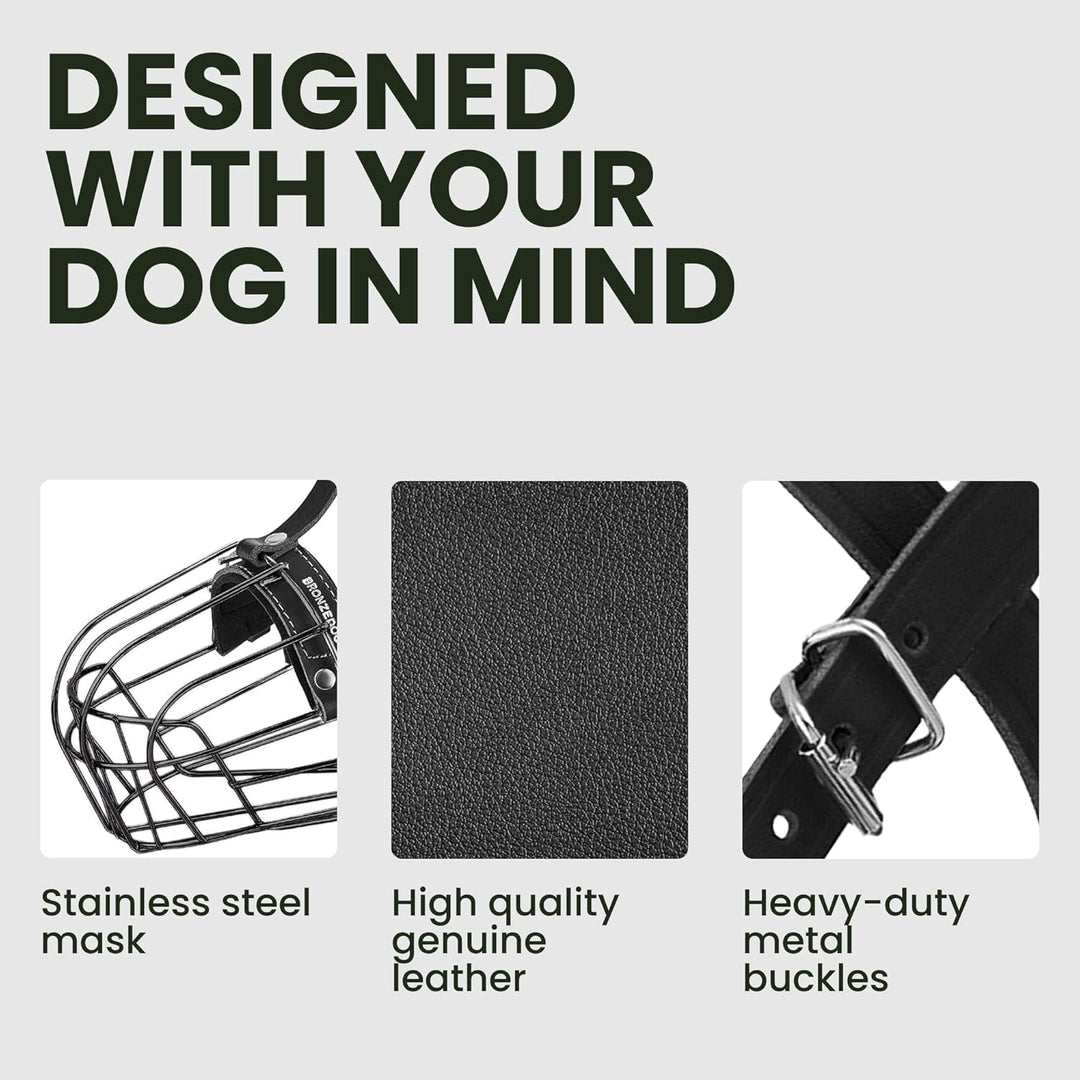 BRONZEDOG Hundemaulkorb Verstellbar Robustes PVC/Metalldrahtkorb für Grosse und Sehr Grosse Hunde mi