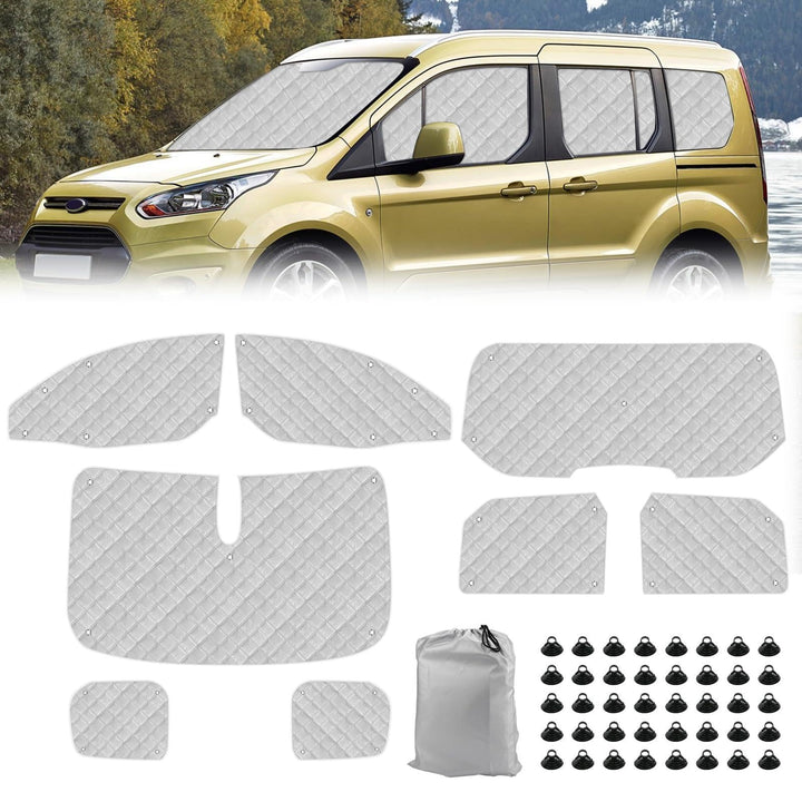 Thermomatte Fahrerhaus Innen für 2012-2022 Ford Tourneo Connect, 8PCS SWB Faltbare Isolierte Sonnens