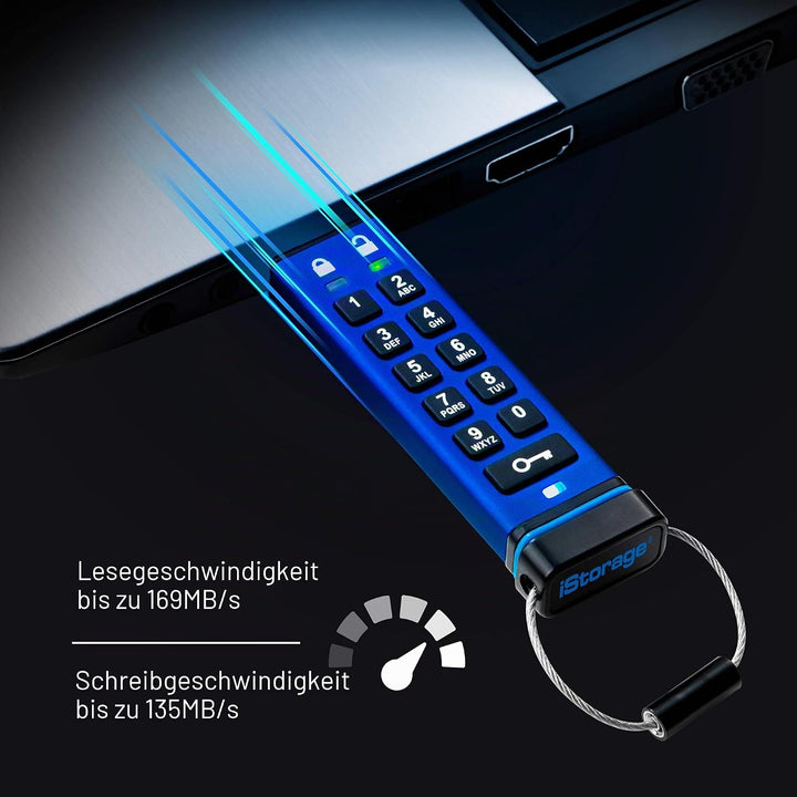 iStorage datAshur PRO 64 GB | Verschlüsselter USB-Speicherstick | Zertifiziert nach FIPS 140-2 Level