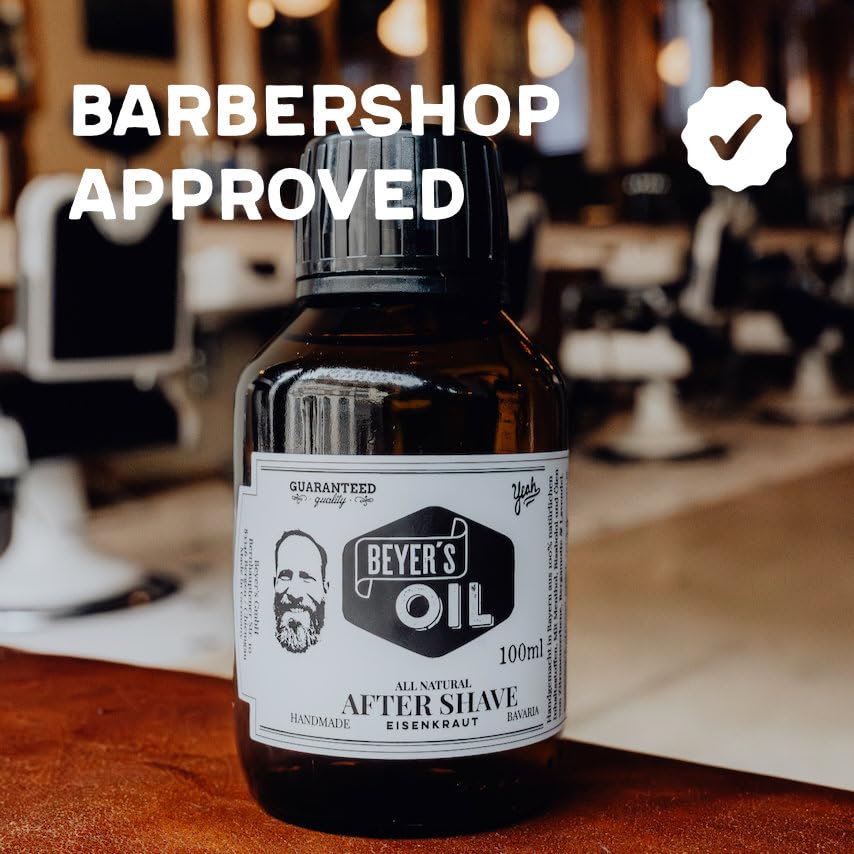 Beyer's Oil Aftershave Eisenkraut 100ml - Handgemacht in Bayern - 100% natürlich - Mit Hamamelis und