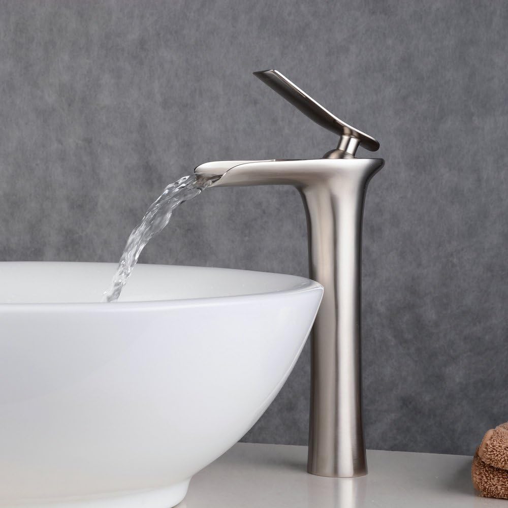Wasserfall Wasserhahn Bad, Beelee Wasserhahn Waschbecken für Badezimmer, Einhandmischer Waschtischar