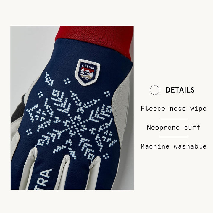 Hestra Women´s XC Primaloft 5-Finger Glove Dunkelmarineblauer Aufdruck 7, Dunkelmarineblauer Aufdruc