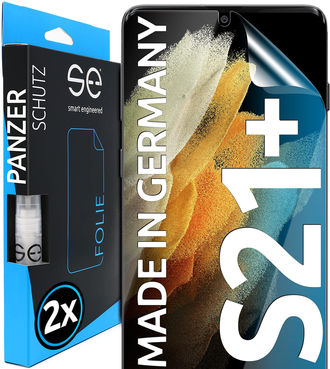 2x se® 3D SCHUTZFOLIE Transparent für Samsung Galaxy S21 Plus,Selbstheilend, 100% Fingerabdruck & Fa