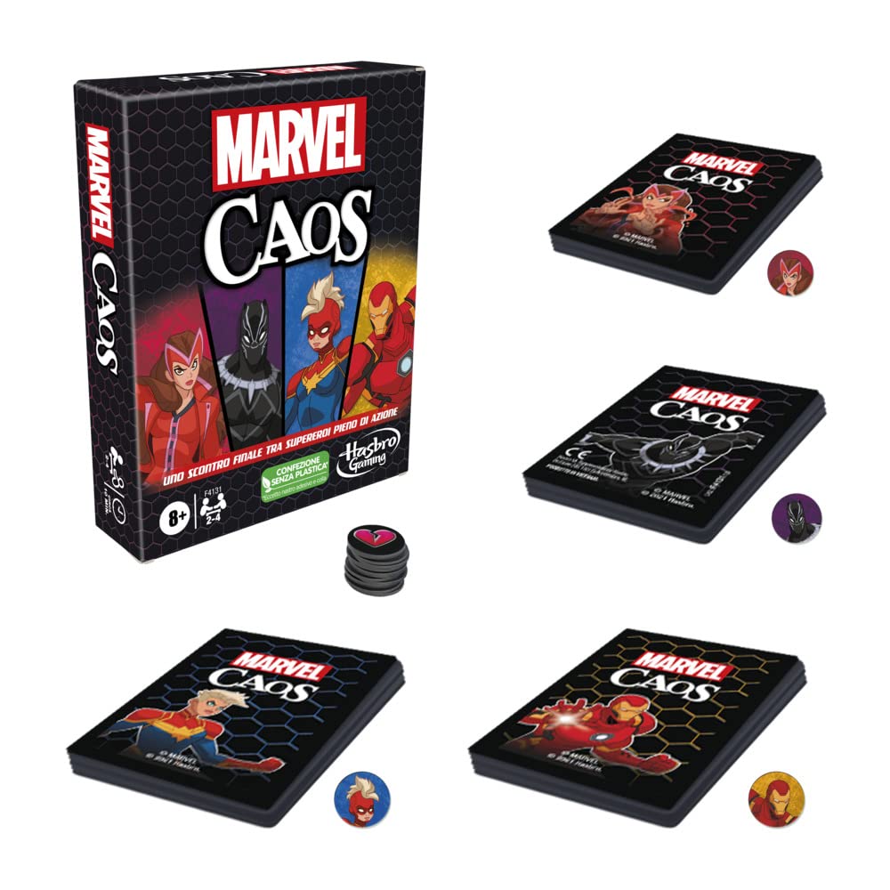 Hasbro Gaming, Marvel Chaos Marvel Superhelden Kartenspiel, lustiges Spiel für Familien ab 8 Jahren,