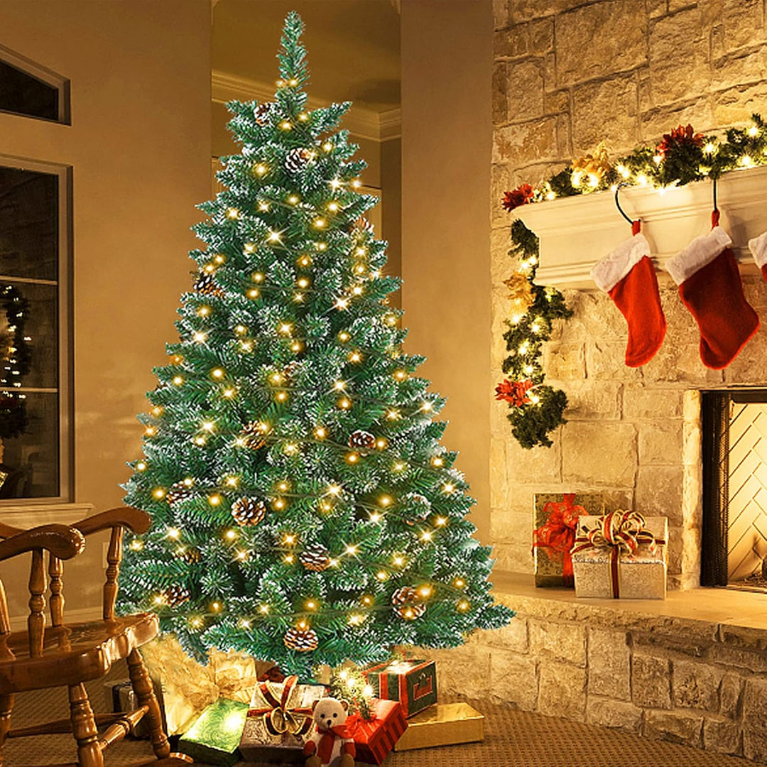 FIVMEN Weihnachtsbaum Künstlich mit Beleuchtung 150 cm PVC Tannenbaum Christbaum Künstlicher mit 180