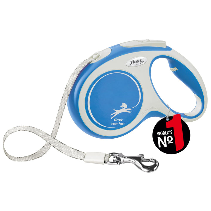 flexi® Comfort M Gurt 5 m blau, Roll-Leine für Hunde bis 25 kg Blau M: 5m (max. 25kg), Blau M: 5m (m
