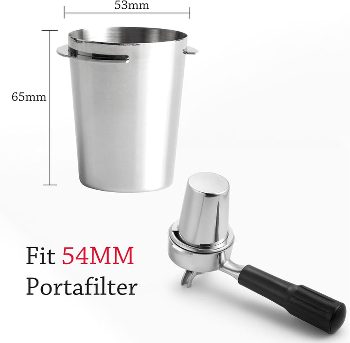 54mm Dosierbecher, Barista Zubehör Coffee Dosing Cup aus Edelstahl, Siebträger Zubehör Kaffee Dosier