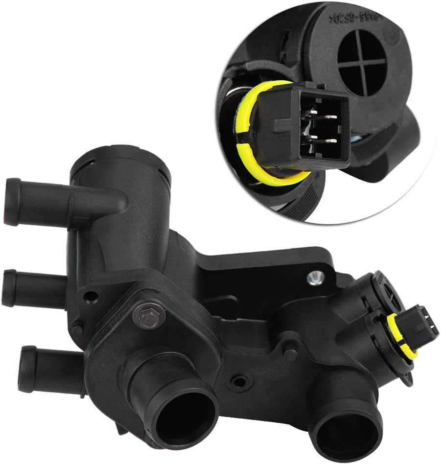 KIMISS Kühlwasser Auslass Thermostat für Automotor Kühlmittel Thermostat + Gehäuse für 1.0 1.4 1.6 0