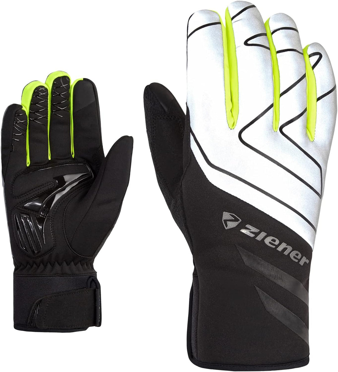 Ziener Daly Fahrradhandschuhe, Winter |wasserdicht, Soft-Shell, gepolstert 6.5 black.poison yellow,