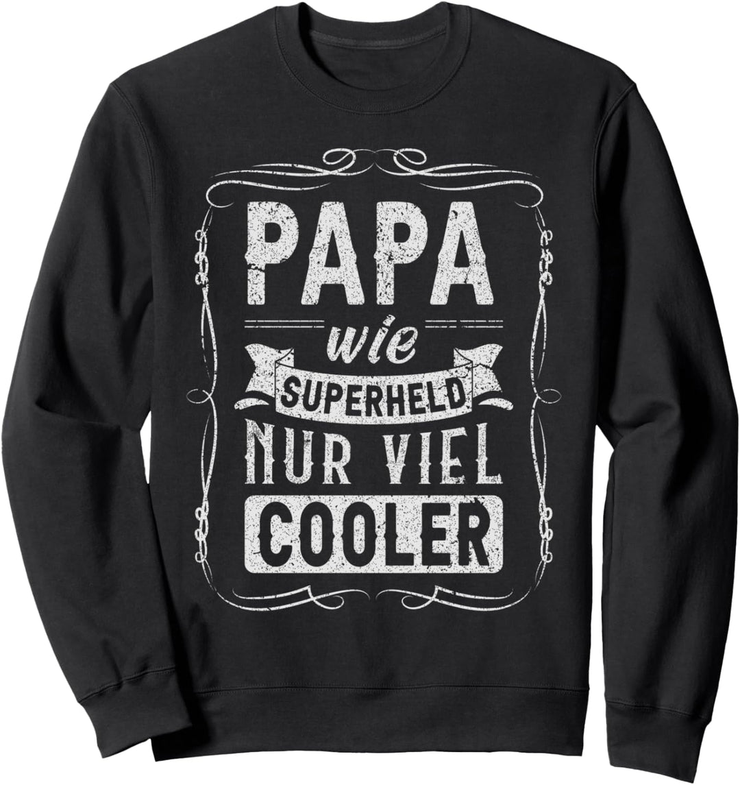 Papa Spruch, Superheld, Vintage-Look, Vatertag Sweatshirt