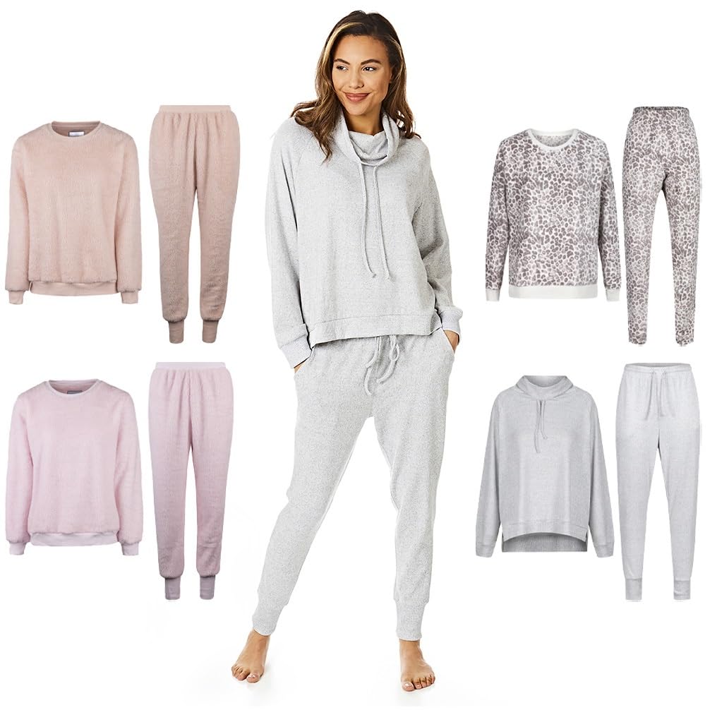 Light & Shade Pretty Woman Superweicher Snit-Zweiteiler-Pyjama für Damen, bequeme, warme, weiche Lou