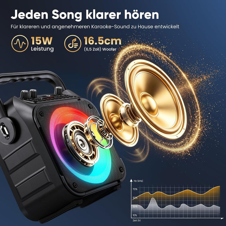 Karaoke Maschine mit 2 Karaoke Mikrofonen: Singingmate Karaoke Anlage mit 2 Mikrofonen für Erwachsen