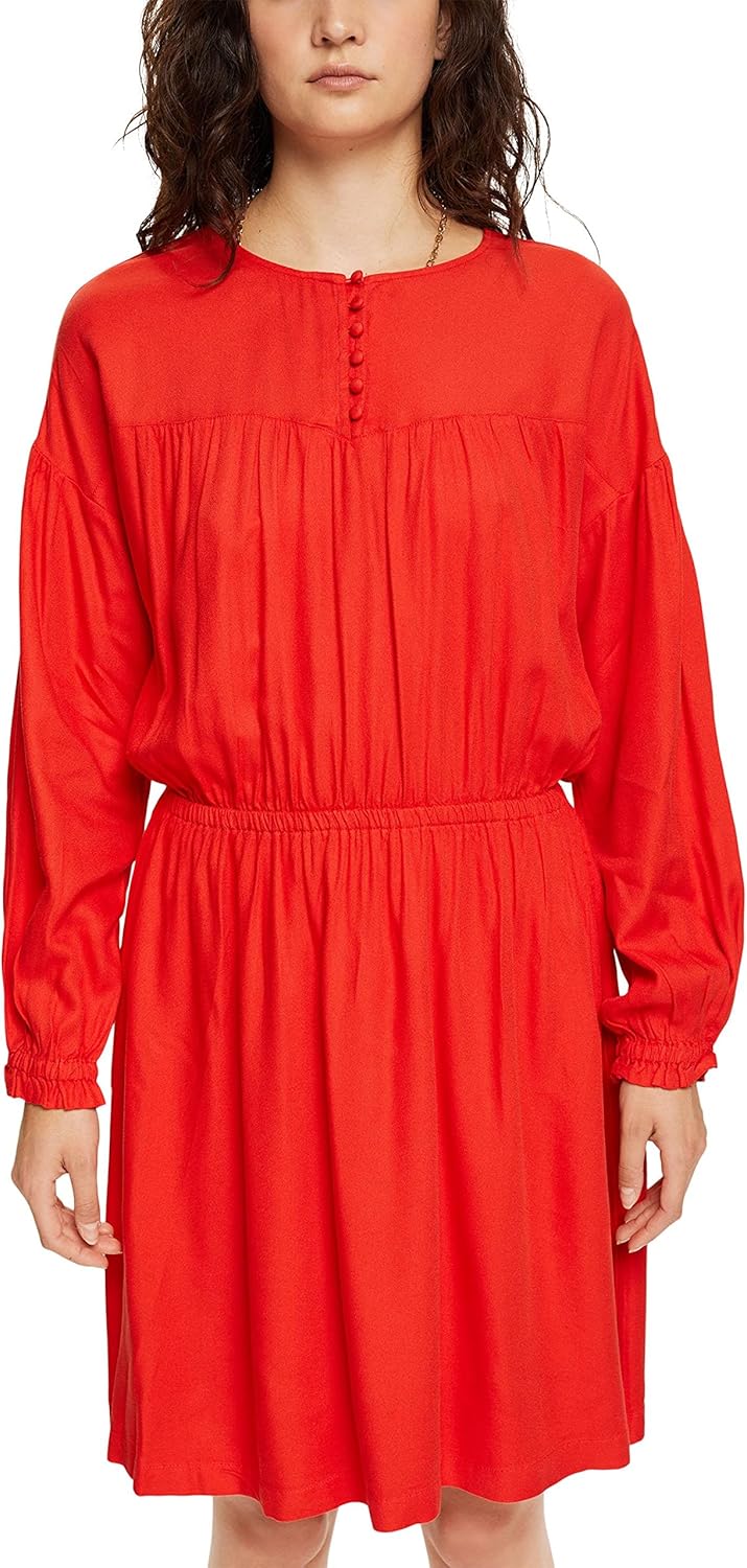 ESPRIT Damen Kleid M 635/Orange Red, M 635/Orange Red