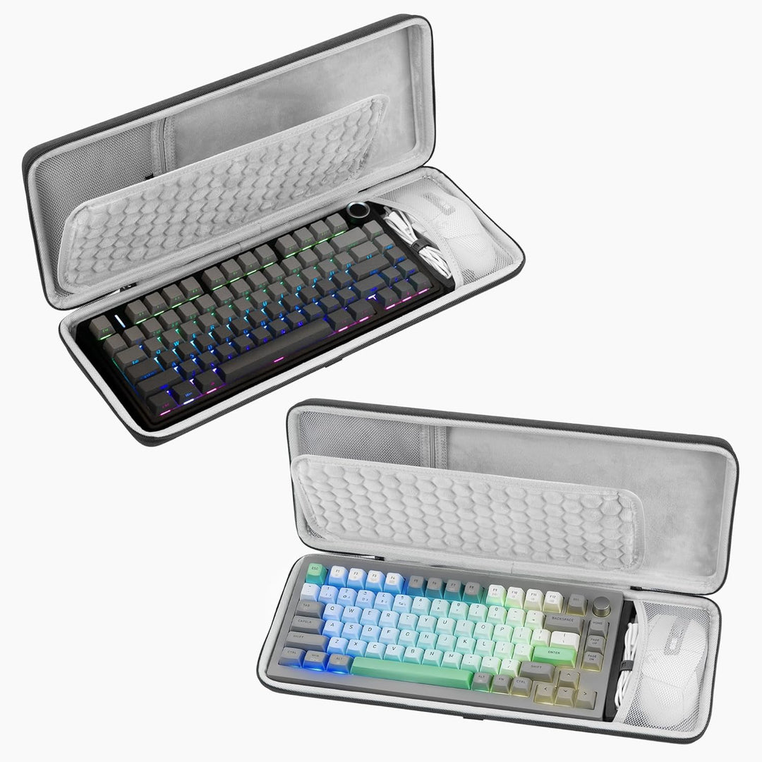 GEEKRIA 75% Tastaturhülle, Hartschalen-Reisetasche für kabellose tragbare Tastatur mit 84 Tasten, ko