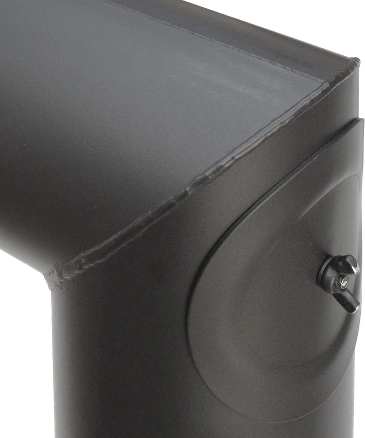 Raik Rauchrohr Ofenrohr Set 150 mm zweiteilig gussgrau 90 Grad Winkel integrierte Zugregulierung und