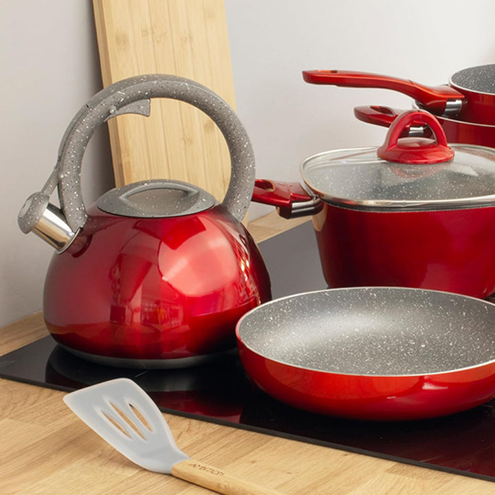 AMBITION Kochtopf mit Deckel 24 cm / 4,7 l Jasper Aluminiumtopf alle Herdarten Induktion antihaft St